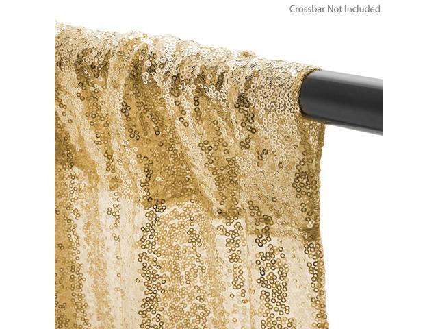 Lann's Linens (Set of 4) Sequin Photography Backdrop Curtains, Gold - 2ft x 8ft Tall Glitter Background Panels for Wedding, Party or Photo Booth