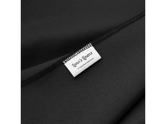 Lann's Linens Premium 6' Trade Show Table Cover - Open Back Fitted Tablecloth - Black