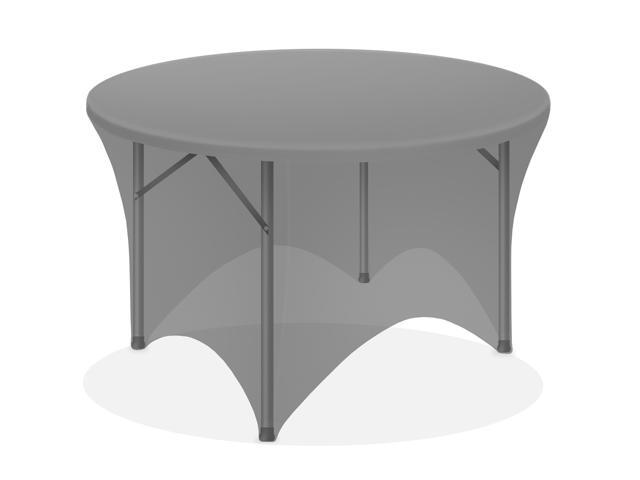 Lann's Linens Premium 6' (72-inch) Round Spandex Tablecloth - Stretch Fitted Table Cover - Black