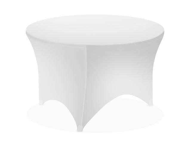 Lann's Linens Premium 6' (72-inch) Round Spandex Tablecloth - Stretch Fitted Table Cover - White