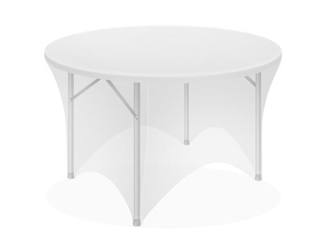 Lann's Linens Premium 6' (72-inch) Round Spandex Tablecloth - Stretch Fitted Table Cover - White