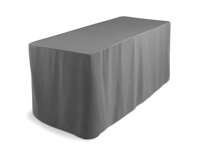 Lann's Linens Premium 6' Trade Show Table Cover - Open Back Fitted Tablecloth - Gray