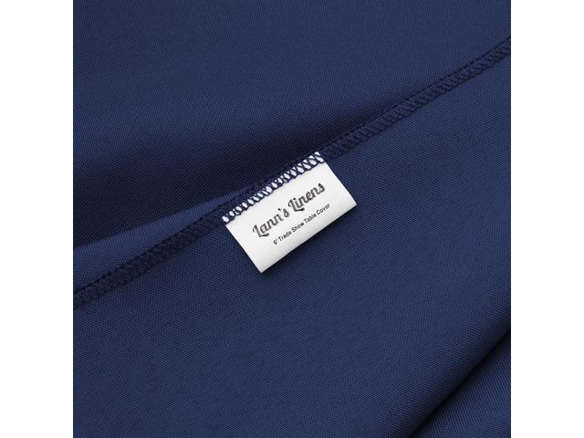 Lann's Linens Premium 6' Trade Show Table Cover - Open Back Fitted Tablecloth - Navy Blue