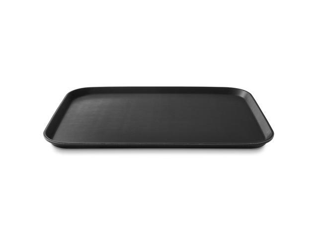 Jubilee (Set of 4) 10' x 14' Rectangular Restaurant Serving Trays, Black - NSF Certified Non-Slip Food Service Tray