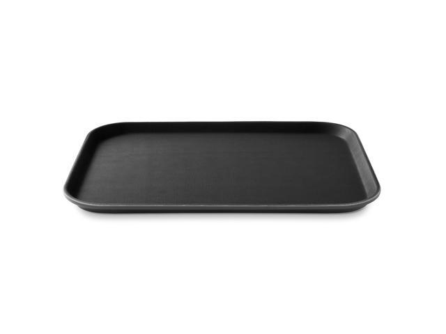 Jubilee (Set of 4) 16' x 22' Rectangular Restaurant Serving Trays, Black - NSF Certified Non-Slip Food Service Tray