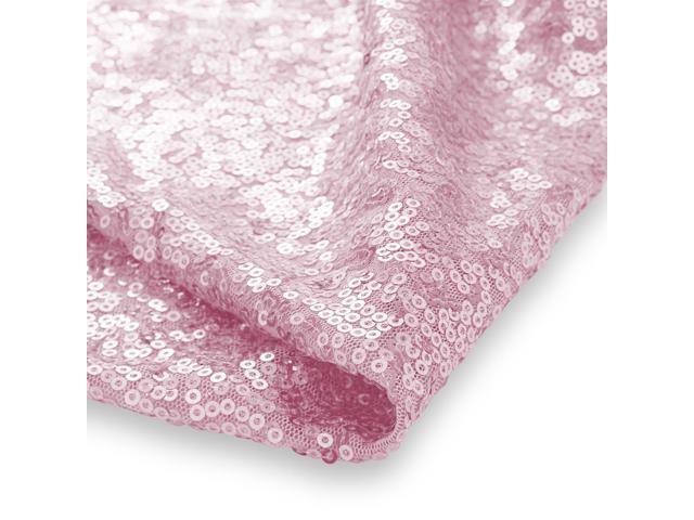 Lann's Linens (Set of 4) Sequin Photography Backdrop Curtains, Pink - 2ft x 8ft Tall Glitter Background Panels for Wedding, Party or Photo Booth