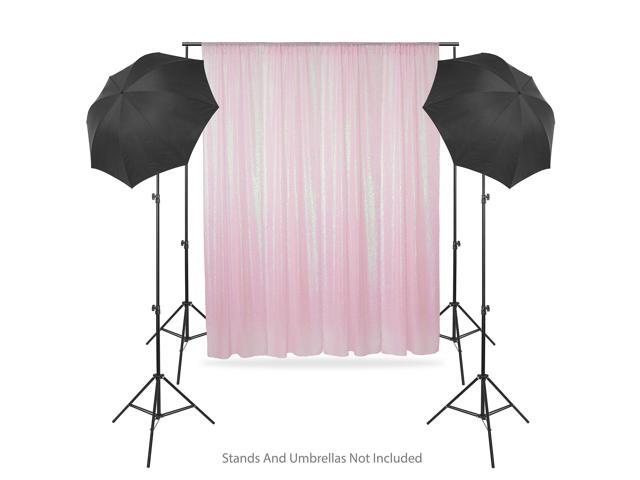 Lann's Linens (Set of 4) Sequin Photography Backdrop Curtains, Pink - 2ft x 8ft Tall Glitter Background Panels for Wedding, Party or Photo Booth