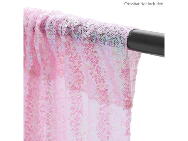 Lann's Linens (Set of 4) Sequin Photography Backdrop Curtains, Pink - 2ft x 8ft Tall Glitter Background Panels for Wedding, Party or Photo Booth