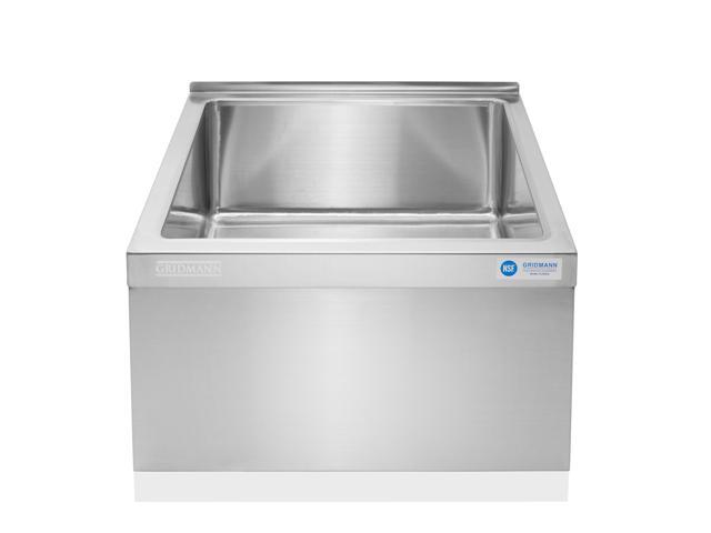 GRIDMANN Stainless Steel Floor Mop Sink - 19' x 22' x 12' with Backsplash, NSF Certified