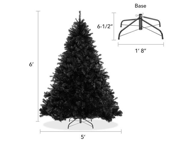 Casafield 6FT Black Spruce Artificial Holiday Christmas Tree with Sturdy Metal Stand