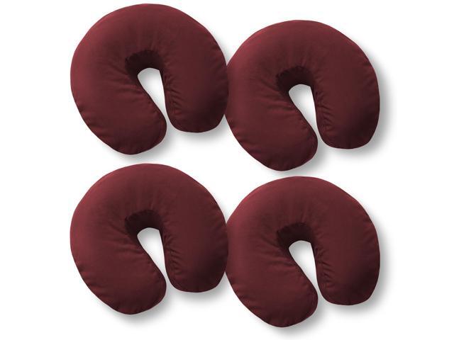 Saloniture 4-Pack Premium Microfiber Face Cradle Covers - Ultra Soft Fitted Massage Table Cradle Cover - Burgundy