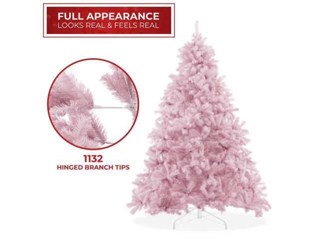 Casafield 6FT Pink Spruce Artificial Holiday Christmas Tree with Sturdy Metal Stand