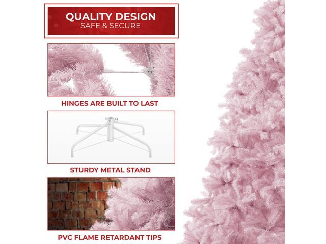 Casafield 6FT Pink Spruce Artificial Holiday Christmas Tree with Sturdy Metal Stand