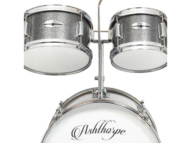 Ashthorpe 5-Piece Complete Junior Drum Set with Genuine Brass Cymbals - Advanced Beginner Kit with 16' Bass, Adjustable Throne, Cymbals, Hi-Hats,...