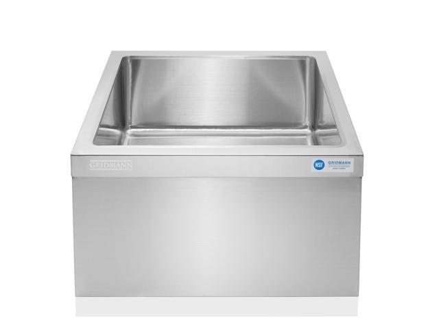 GRIDMANN Stainless Steel Floor Mop Sink - 24' x 24' x 13', NSF Certified