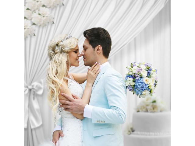 Lann's Linens (Set of 2) Photography Backdrop Curtains, White - 5ft x 7ft Tall Split Background for Wedding, Party or Photo Booth