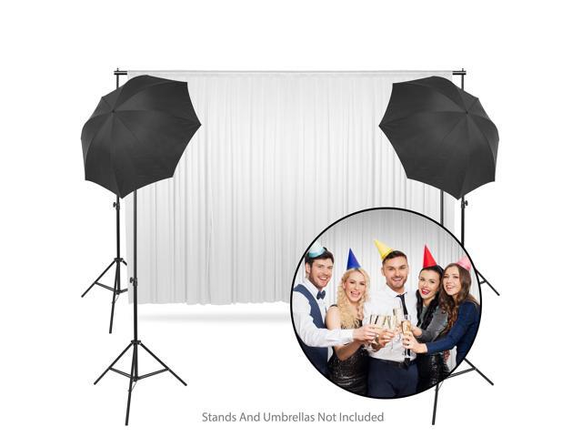 Lann's Linens (Set of 2) Photography Backdrop Curtains, White - 5ft x 7ft Tall Split Background for Wedding, Party or Photo Booth