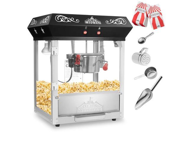Olde Midway Bar Style Popcorn Machine, 4-Ounce Popcorn Maker Popper, Black