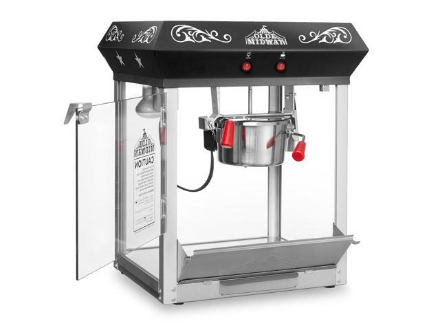 Olde Midway Bar Style Popcorn Machine, 4-Ounce Popcorn Maker Popper, Black
