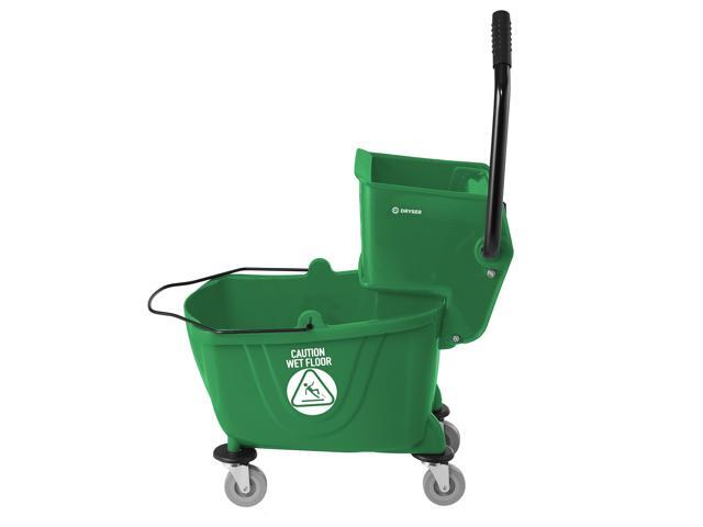 Dryser Commercial Mop Bucket with Side Press Wringer, 26 Quart, Green