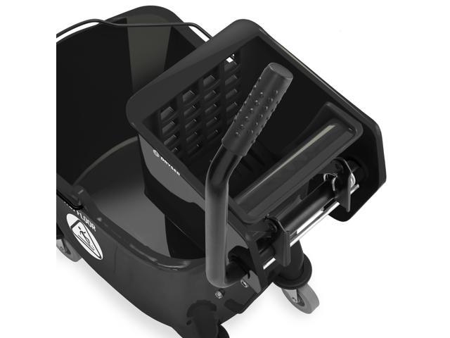 Dryser Commercial Side Press Wringer Combo Mop Bucket, 33 Quart, Black