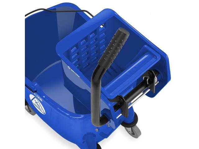 Dryser Commercial Side Press Wringer Combo Mop Bucket, 33 Quart, Blue