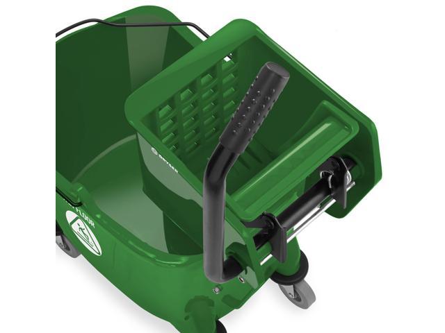 Dryser Commercial Side Press Wringer Combo Mop Bucket, 33 Quart, Green