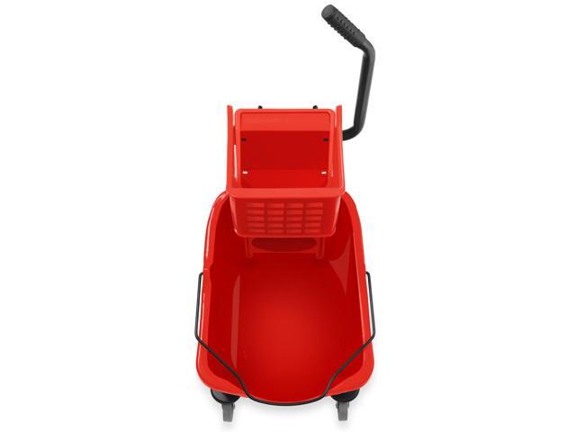 Dryser Commercial Side Press Wringer Combo Mop Bucket, 33 Quart, Red