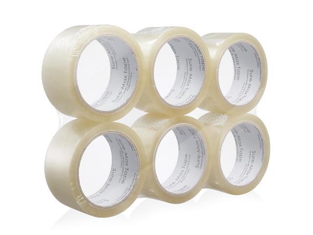 Sure-Max Premium Carton Packing Tape 2.0 mil 165 Feet (55 yards) - Clear - 6 Rolls