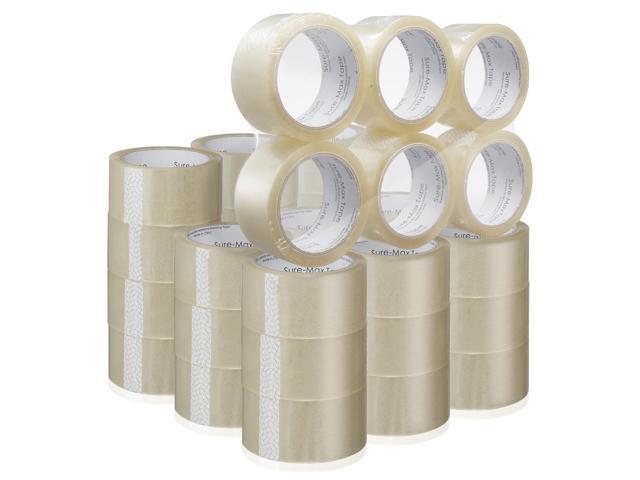 Sure-Max Premium Carton Packing Tape 2.0 mil 165 Feet (55 yards) - Clear - 1 Case (36 Rolls Total)