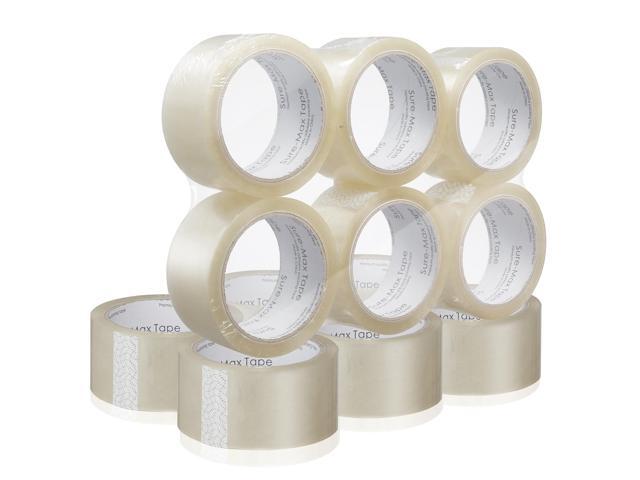 Sure-Max Premium Carton Packing Tape 2.0 mil 165 Feet (55 yards) - Clear - 12 Rolls