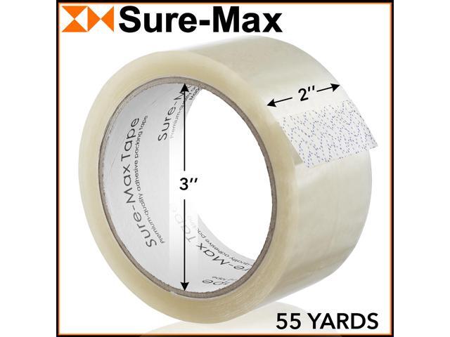 Sure-Max Premium Carton Packing Tape 2.0 mil 165 Feet (55 yards) - Clear - 12 Rolls