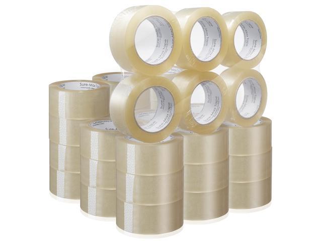 Sure-Max Premium Carton Packing Tape 2.0 mil 330 Feet (110 yards) - Clear - 1 Case (36 Rolls Total)