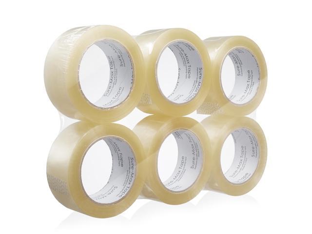 Sure-Max Premium Carton Packing Tape 1.8 mil 330 Feet (110 yards) - Clear - 6 Rolls