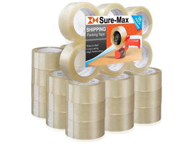 Sure-Max Premium Carton Packing Tape 1.8 mil 330 Feet (110 yards) - Clear - 1 Case (36 Rolls Total)