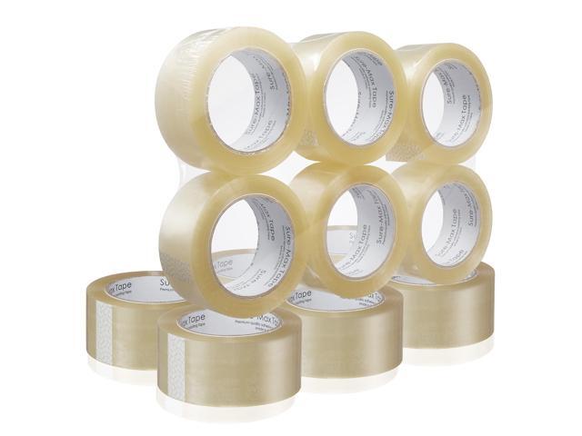 Sure-Max Premium Carton Packing Tape 1.8 mil 330 Feet (110 yards) - Clear - 12 Rolls
