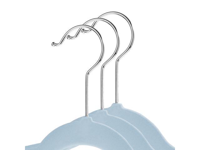 Casafield 100 Velvet Baby Hangers - 11' Size for Infant & Toddler Clothes - Light Blue