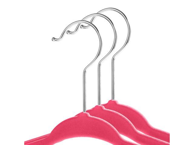 Casafield 100 Velvet Baby Hangers - 11' Size for Infant & Toddler Clothes - Pink