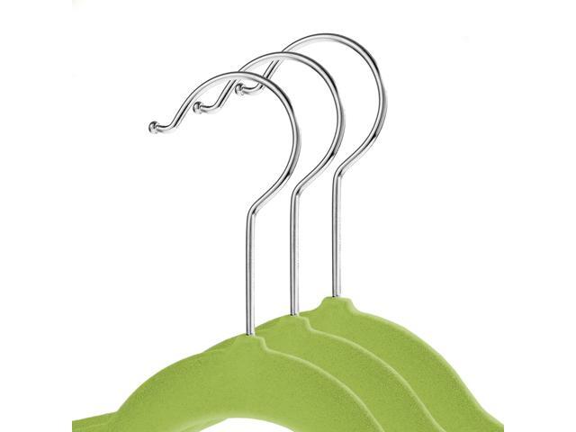 Casafield 100 Velvet Kid's Hangers - 14' Size for Children's Clothes - Lime Green