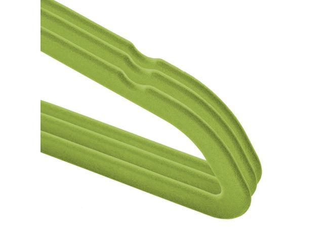Casafield 100 Velvet Kid's Hangers - 14' Size for Children's Clothes - Lime Green