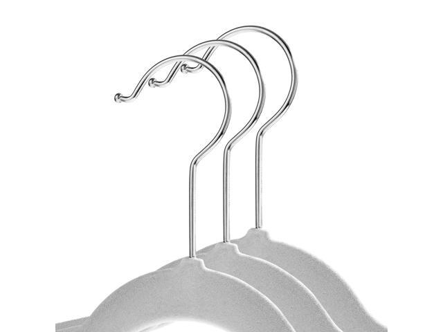 Casafield 100 Gray Velvet Suit Hangers - Space Saving, Non-Slip & Swivel Hook for Dress Clothes, Coats, Pants, Shirts, Skirts