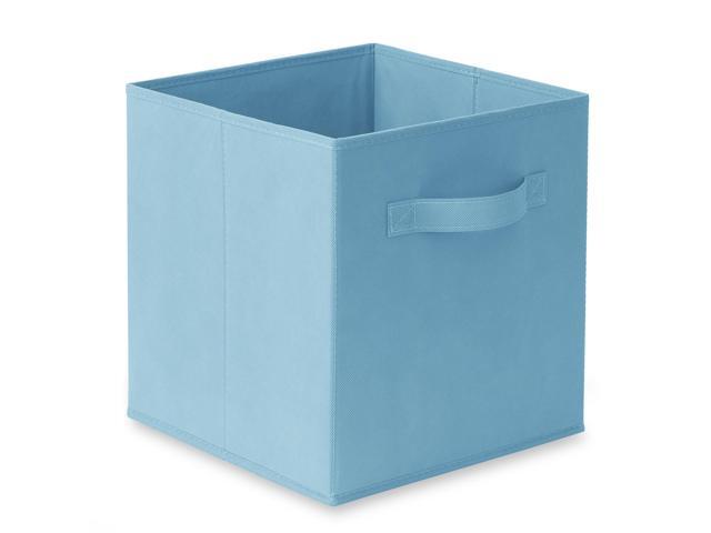 Casafield Set of 12 Collapsible Fabric Cube Storage Bins, Baby Blue - 11' Foldable Cloth Baskets for Shelves, Cubby Organizers & More