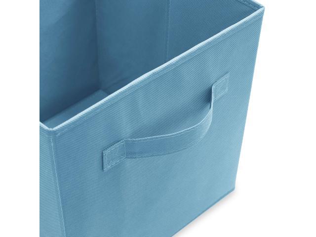 Casafield Set of 12 Collapsible Fabric Cube Storage Bins, Baby Blue - 11' Foldable Cloth Baskets for Shelves, Cubby Organizers & More