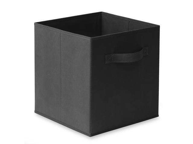 Casafield Set of 12 Collapsible Fabric Cube Storage Bins, Black - 11' Foldable Cloth Baskets for Shelves, Cubby Organizers & More