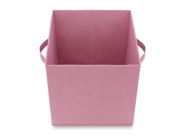 Casafield Set of 12 Collapsible Fabric Cube Storage Bins, Light Pink - 11' Foldable Cloth Baskets for Shelves, Cubby Organizers & More