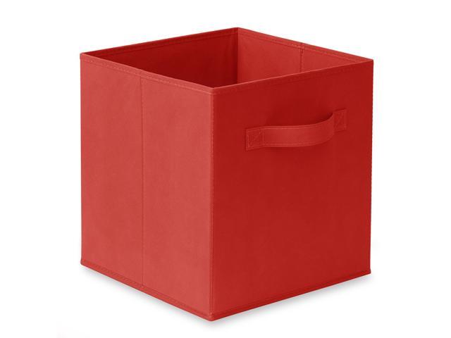 Casafield Set of 12 Collapsible Fabric Cube Storage Bins, Red - 11' Foldable Cloth Baskets for Shelves, Cubby Organizers & More