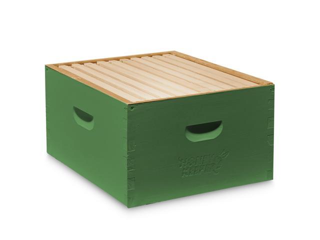 Honey Keeper Complete Deep Hive Body Kit, Painted and Assembled Beehive with 10-Frames, Green
