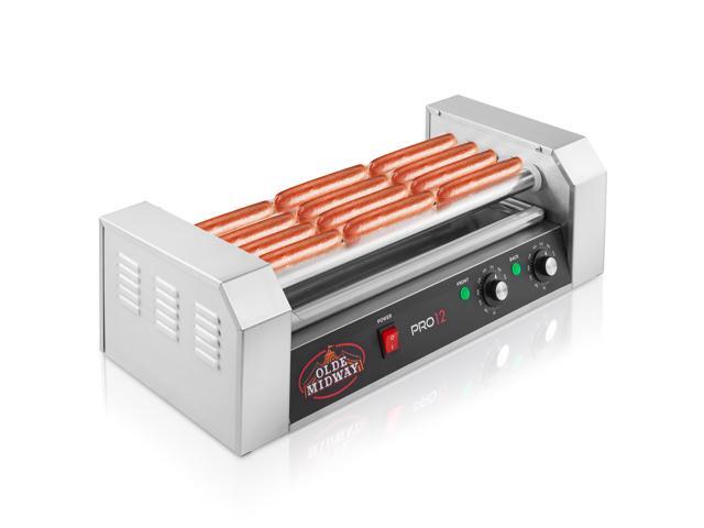 Olde Midway Electric 12 Hot Dog 5 Roller Grill Cooker Machine 700-Watt - Commercial Grade