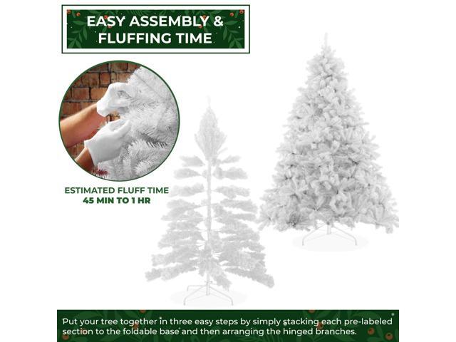 Casafield 7.5FT White Spruce Artificial Holiday Christmas Tree with Sturdy Metal Stand