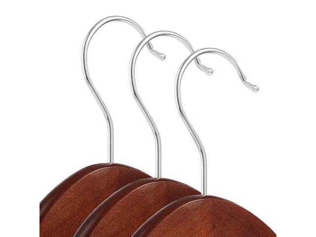 Casafield - 10 Walnut Wooden Suit Hangers - Premium Lotus Wood with Notches & Chrome Swivel Hook for Dress Clothes, Coats, Jackets, Pants, Shirts,...